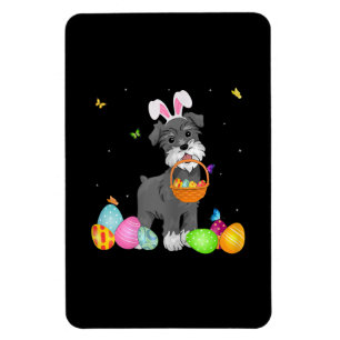 Womens Dog Mum Gift Cute Bunny Schnauzer Eggs East Magnet