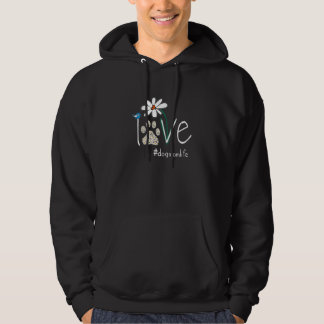 Womens Dog Mum Life Daisy Dog Lover Love Dog Hoodie