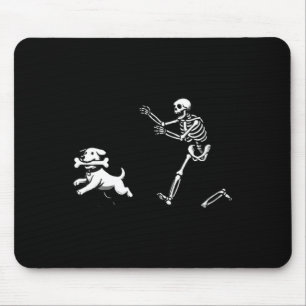 Womens Dog Skeleton Halloween V-Neck Mouse Pad