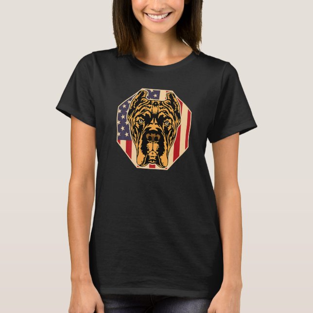 Womens Dog  USA Flag Cane Corso Mom  1 T-Shirt (Front)
