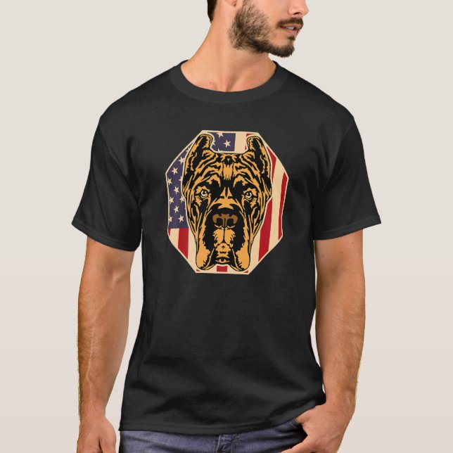 Womens Dog  USA Flag Cane Corso Mom  1 T-Shirt (Front)