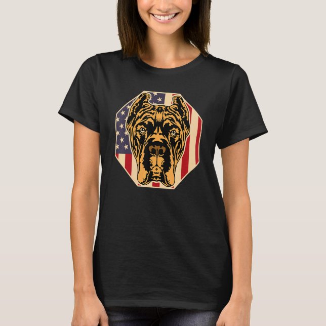 Womens Dog  USA Flag Cane Corso Mom 2 T-Shirt (Front)