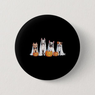 Womens Dogs Ghosts Cute Dogs Dressed As Ghost 6 Cm Round Badge