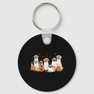 Womens Dogs Ghosts Cute Dogs Dressed As Ghost Key Ring