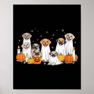 Womens Dogs Ghosts Cute Dogs Dressed As Ghost Poster