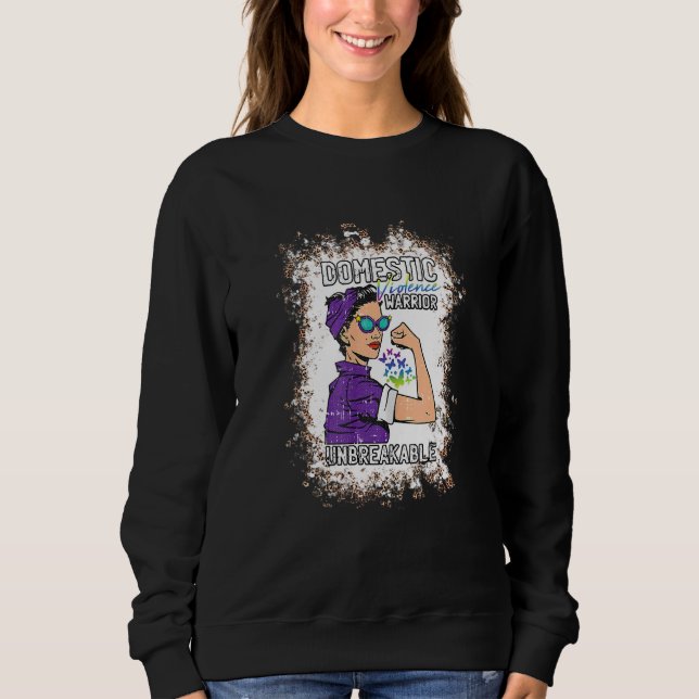 Womens Domestic Violence Awareness Warrior Unbreak Sweatshirt (Front)