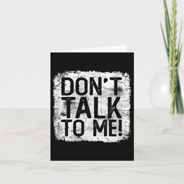 Womens Don't Talk To Me Funny Quote I Hate Morning Card (Front)