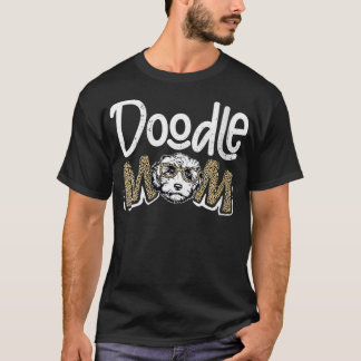 Womens Doodle Mum Leopard Goldendoodle Mother's Da T-Shirt