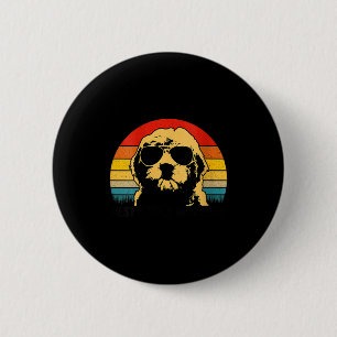 Women's doodle mum retro goldendoodle mum mothers 6 cm round badge
