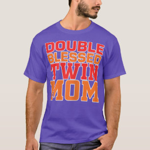 Womens Double Blessed Twin Mum Pregnancy Gender An T-Shirt