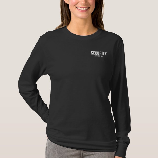 Womens Double Sided Print Long Sleeve Security T-Shirt (Front)