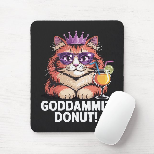 Women's Doughnut Princess Cat Meme Mouse Pad (With Mouse)