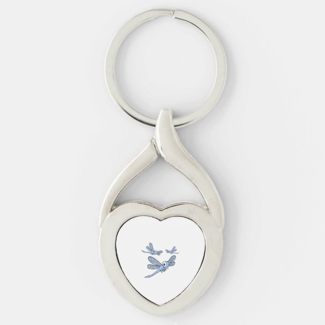 Womens Dragonfly Colourful Graphic Key Ring (Front)
