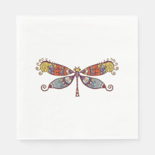 Womens Dragonfly Colourful Graphic  Napkin