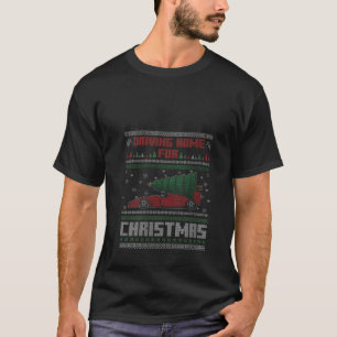Womens Driving Home for Christmas Racer Funny Ugly T-Shirt