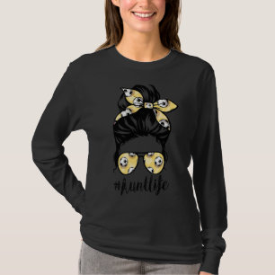 Womens Dy Aunt Life Soccer Mothers Day Messy Bun T-Shirt