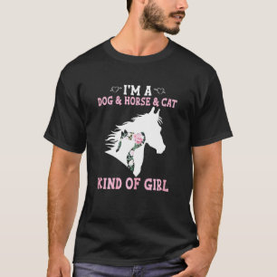Womens Dy Dog Horse Cat Floral Silhouette Animal G T-Shirt