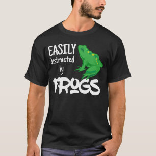 Womens Easily Distracted by Frogs Backyard Toad T-Shirt