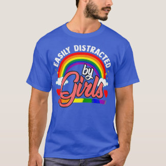Womens Easily Distracted By Girls Design for T-Shirt
