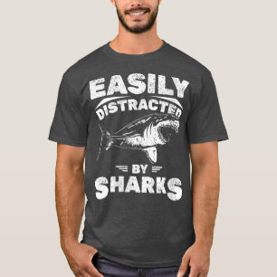 Womens Easily distracted by sharks VNeck T-Shirt