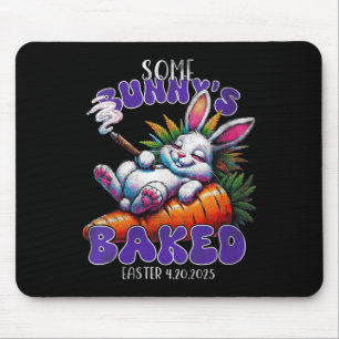 Womens Easter Bunny Funny Weed Smoking Rabbit 4_20 Mouse Pad