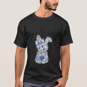 Womens Easter Chinoiserie Floral Bunny With Cute B T-Shirt