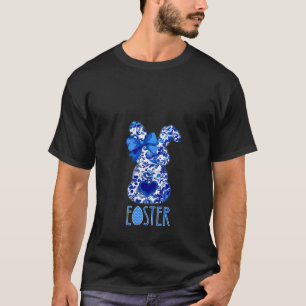 Womens Easter Chinoiserie Floral Bunny Women Cute T-Shirt