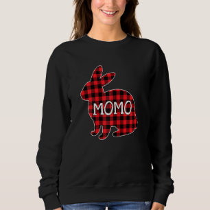 Womens Easter Day Costume Red Plaid Bunny Graphic Sweatshirt