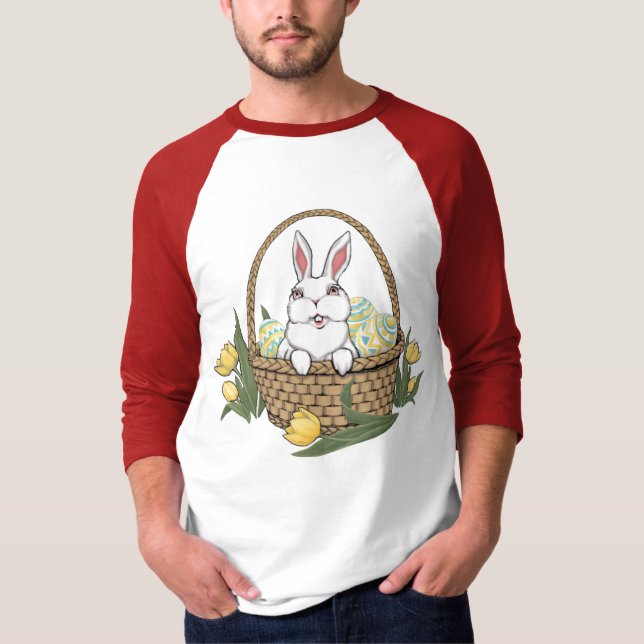 Women's Easter Shirt Easter Bunny Basket Jersey (Front)