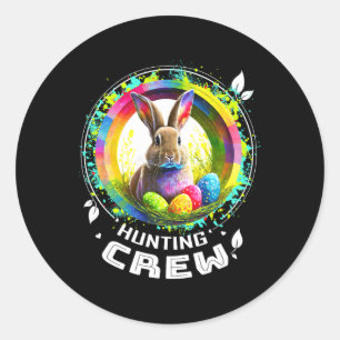 Womens Easter Shirt Matching Family Easter Egg Hun Classic Round Sticker