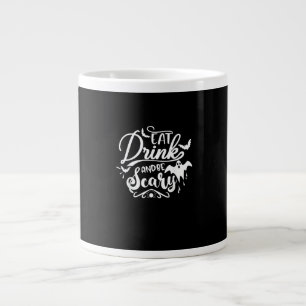 Womens Eat Drink And Be Scary Halloween Modern Large Coffee Mug
