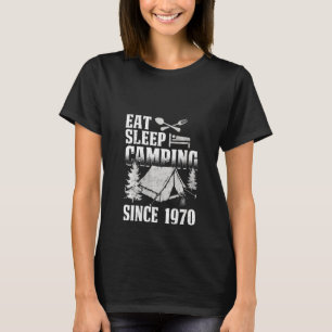 Womens Eat Sleep Camping Since 1970 Funny 49th Bir T-Shirt