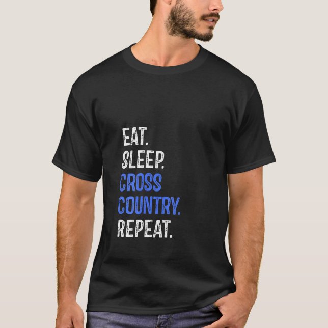 Womens Eat Sleep Cross Country Repeat Running Runn T-Shirt (Front)