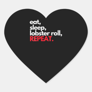 Womens Eat Sleep Lobster Roll Repeat Maine Lobster Heart Sticker