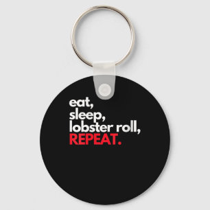 Womens Eat Sleep Lobster Roll Repeat Maine Lobster Key Ring