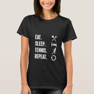 Womens Eat Sleep Tennis Repeat Funny Sport Game T-Shirt