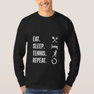 Womens Eat Sleep Tennis Repeat Funny Sport Game T-Shirt