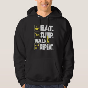 Womens Eat Sleep Walk Repeat For Walker Walking Ex Hoodie