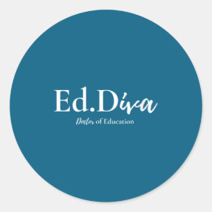 Womens edd doctor of education edd diva doctorate classic round sticker