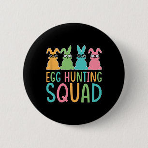 Womens Egg Hunting Squad Crew Family Happy Easter 6 Cm Round Badge
