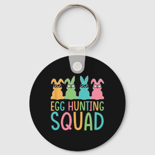 Womens Egg Hunting Squad Crew Family Happy Easter Key Ring