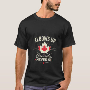 Womens Elbows Up Canada Never 51 Canada Flag V Nec T-Shirt