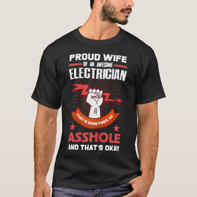Womens Electrician Wife Shirt Proud Wife Of An Ele (Front)