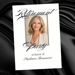 Women's Elegant Photo Retirement Party Invitation