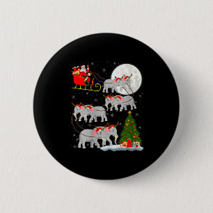Womens Elephant Santa Sleigh Flying Funny Magical 6 Cm Round Badge