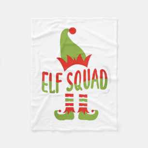 Womens Elf Squad Funny Christmas Fleece Blanket