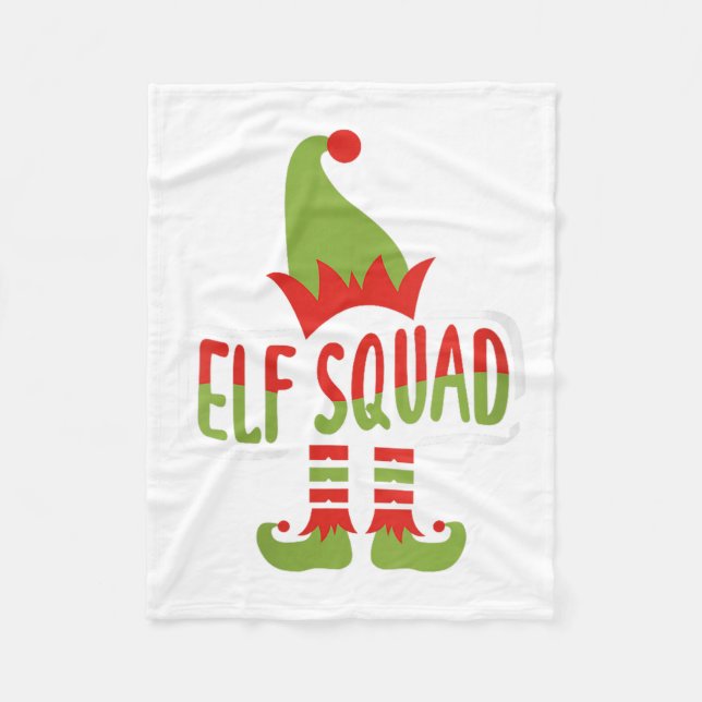 Womens Elf Squad Funny Christmas Fleece Blanket (Front)