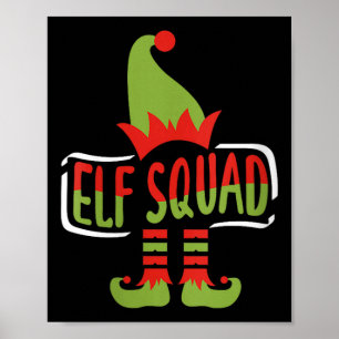 Womens Elf Squad Funny Christmas Poster