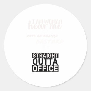 Womens Empowerment Cute and Funny I Am Woman Classic Round Sticker