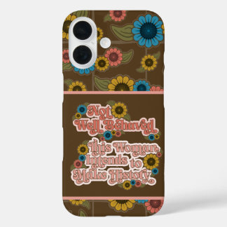 Women's Empowerment Retro 60s and 70s Floral iPhone 16 Case